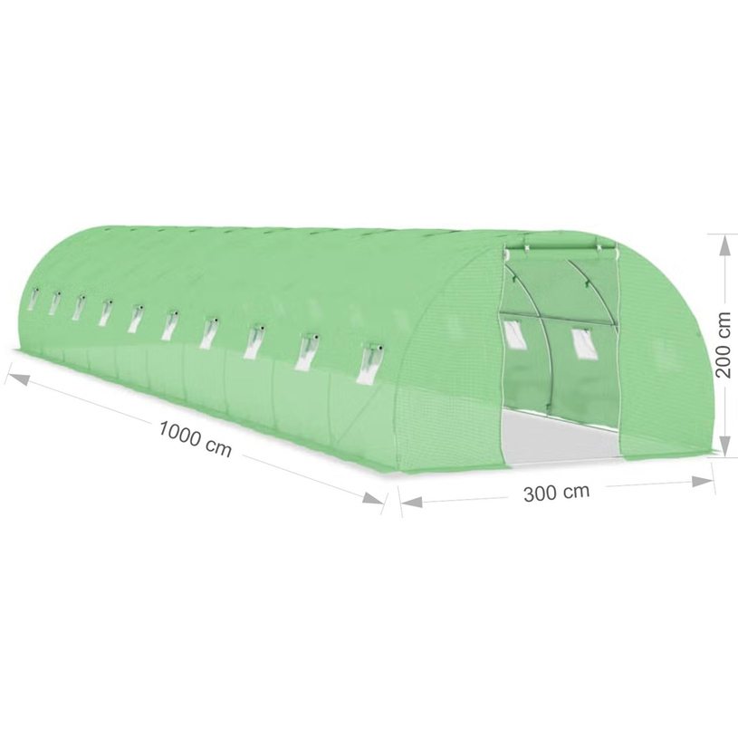 ПАРНИК 1000Х300Х200CM 20ПРОЗ./ВРАТА (2Ч) ПАРНИК 1000Х300Х200CM 20ПРОЗ./ВРАТА (2Ч)