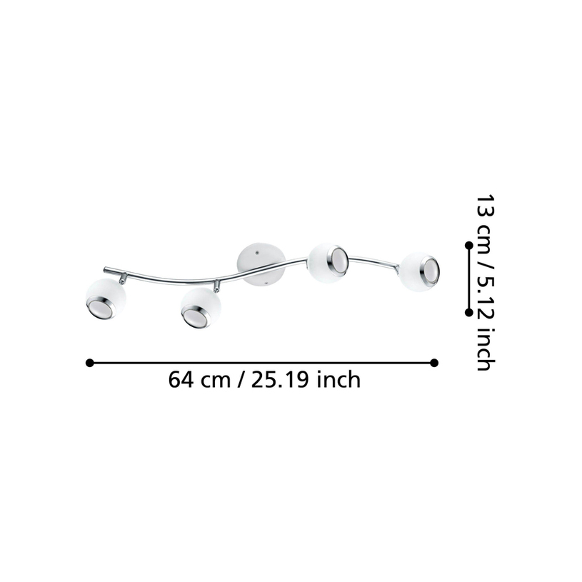 Спот Bimeda 4xGU10 3W бял/xром^ Спот Bimeda 4xGU10 3W бял/xром^