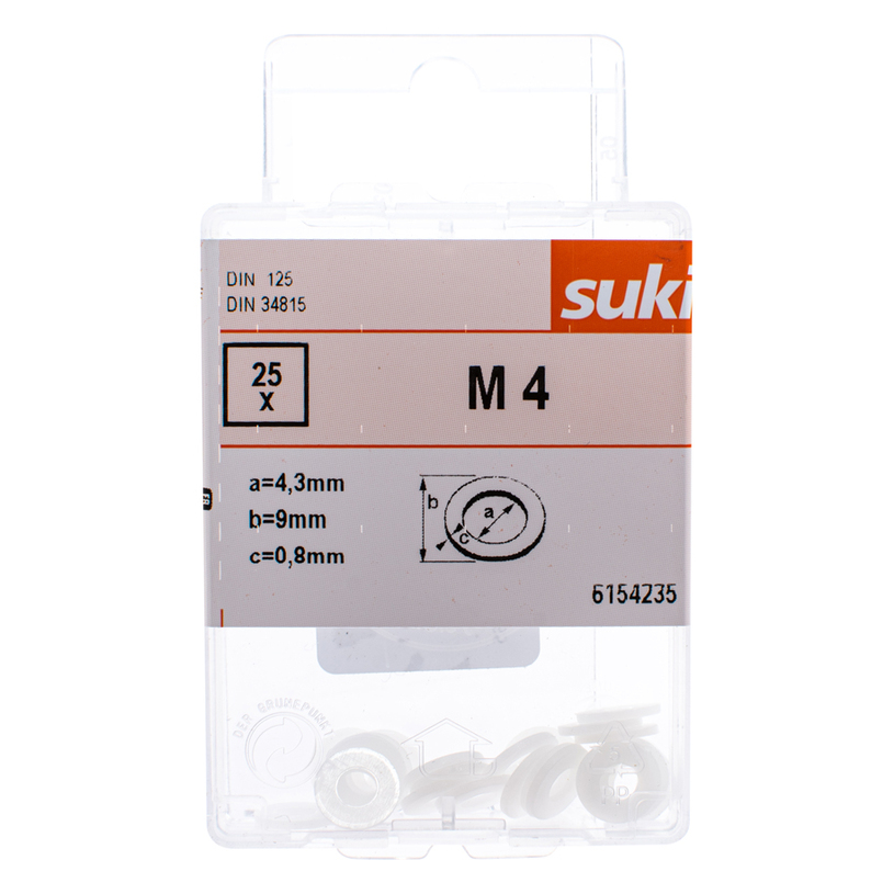 Шайба пластм.бяла М4 4,3х09х0,8мм DIN125 Шайба пластм.бяла М4 4,3х09х0,8мм DIN125