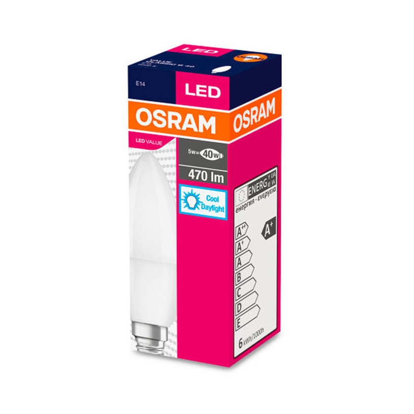 LED кр E14 5.7W 470lm 6500K CLB40 OSRAM LED кр E14 5.7W 470lm 6500K CLB40 OSRAM