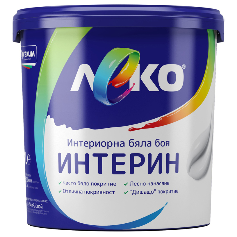 LEKO ИНТЕРИН ЛАТЕКСНА БОЯ БЯЛА 1 L LEKO ИНТЕРИН ЛАТЕКСНА БОЯ БЯЛА 1 L