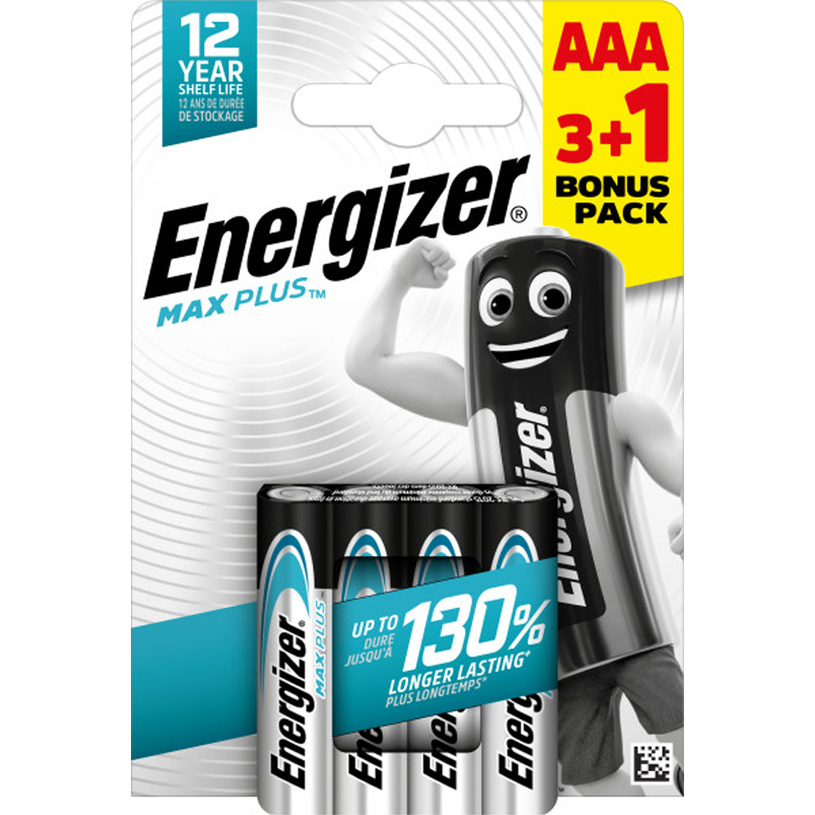 БАТ.ENERGIZER MAX PLUS АAA/1.5V/3+1бр. БАТ.ENERGIZER MAX PLUS АAA/1.5V/3+1бр.