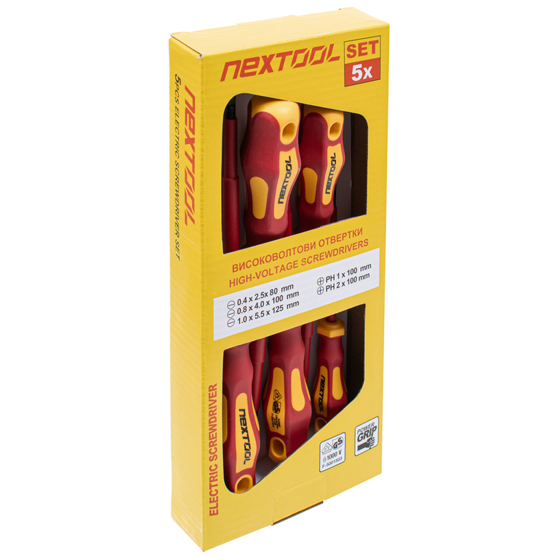 NEXTOOL К-KТ ВИСОКОВОЛТОВИ ОТВЕРТКИ-5 ч. NEXTOOL К-KТ ВИСОКОВОЛТОВИ ОТВЕРТКИ-5 ч.