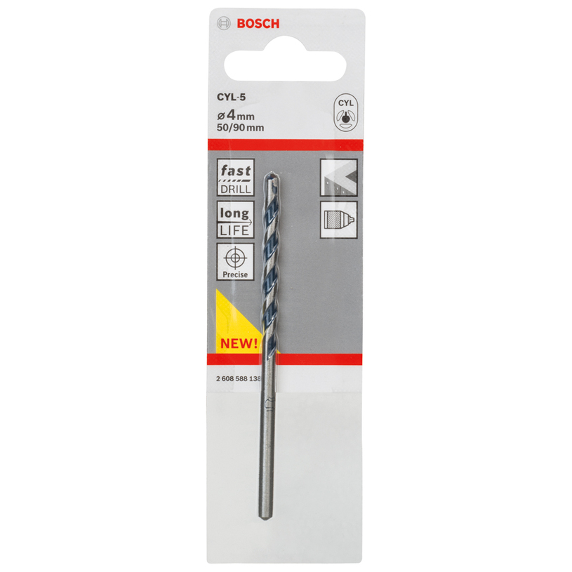 BOSCH СВРЕДЛО ЗА БЕТОН CYL-5 4X50X90MM BOSCH СВРЕДЛО ЗА БЕТОН CYL-5 4X50X90MM