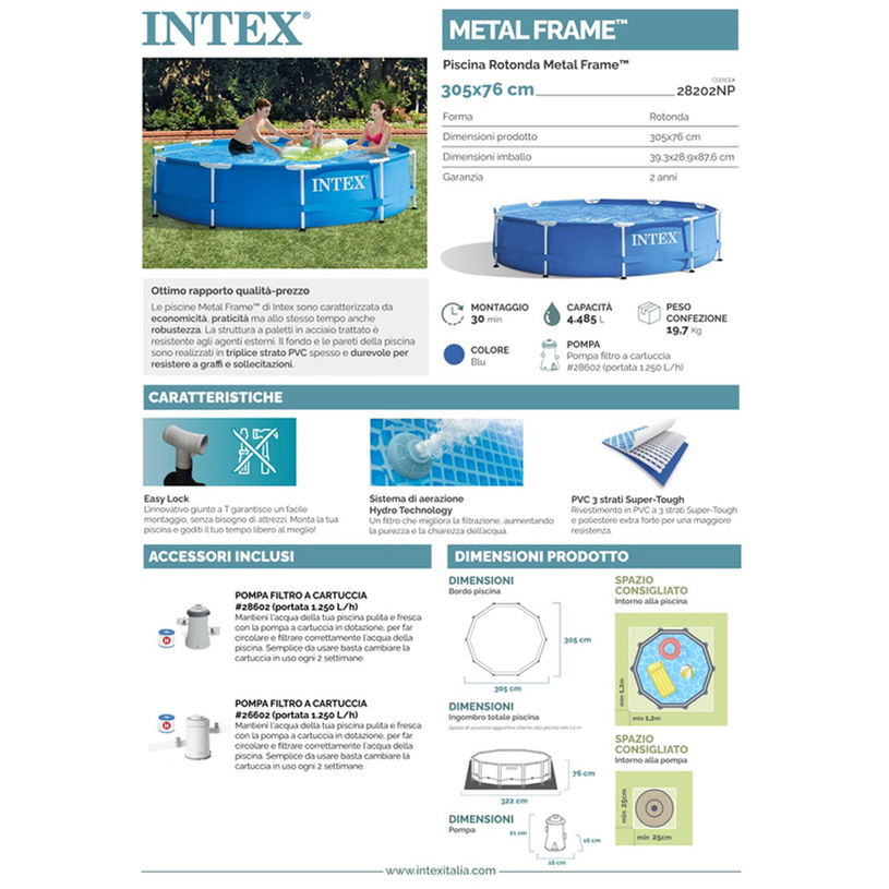 БАСЕЙН МЕТ РАМКА 305х76 28202 AGP БАСЕЙН МЕТ РАМКА 305х76 28202 AGP