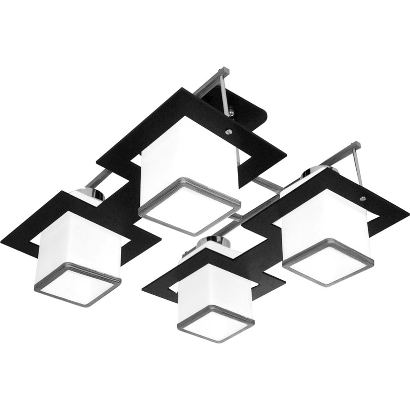 Полилей CUBE 4XE27 60W бял+кафяво^ Полилей CUBE 4XE27 60W бял+кафяво^