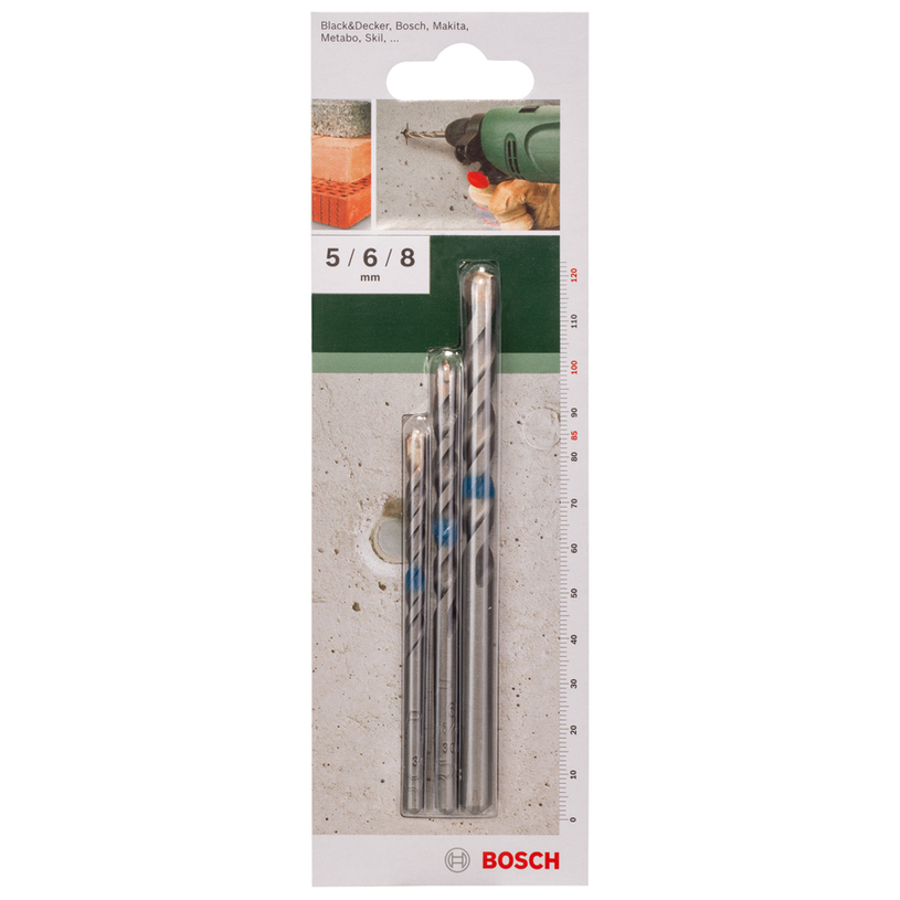 BOSCH, К-Т 3 СВРЕДЛО БЕТОН 5/6/8MM BOSCH, К-Т 3 СВРЕДЛО БЕТОН 5/6/8MM