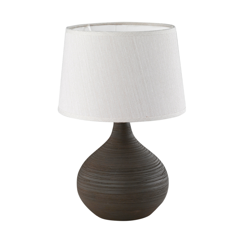 НАСТОЛНА ЛАМПА MARTIN E14 29cm КАФ/БЯЛО НАСТОЛНА ЛАМПА MARTIN E14 29cm КАФ/БЯЛО