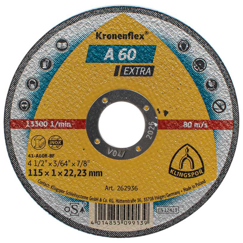 KLINGSPOR ДИСК ЗА INOX 115X1 KLINGSPOR ДИСК ЗА INOX 115X1