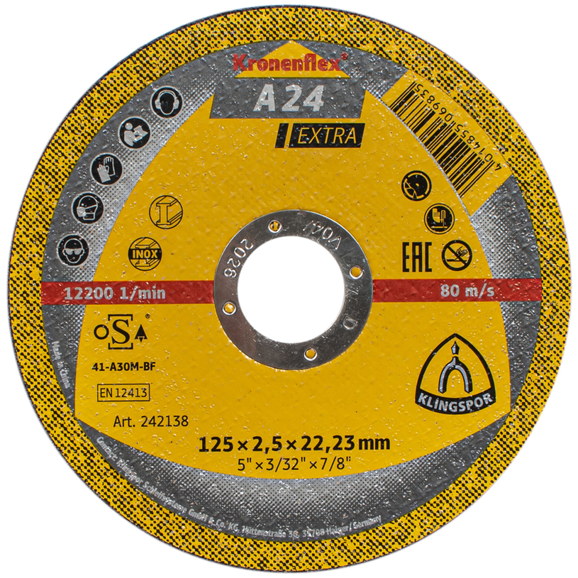 KLINGSPOR УНИВ. ДИСК ЗА МЕТ. 125X2,5 KLINGSPOR УНИВ. ДИСК ЗА МЕТ. 125X2,5