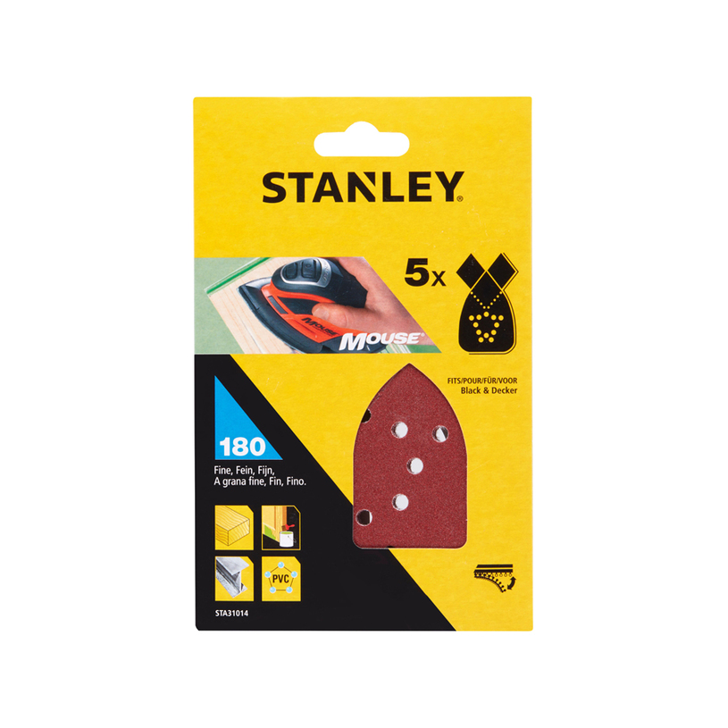 STANLEY MOUSE SHEET QUICK FIT 180G 5 PCS STANLEY MOUSE SHEET QUICK FIT 180G 5 PCS