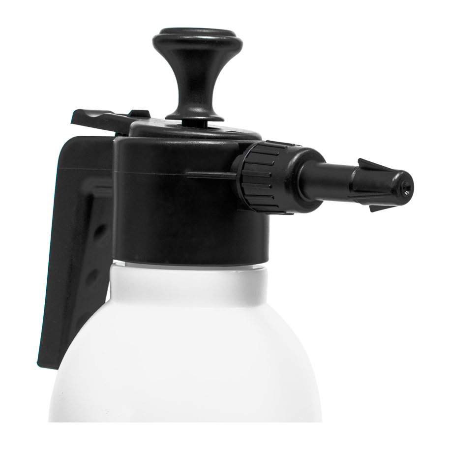 Patented lever lock for continuous spraying