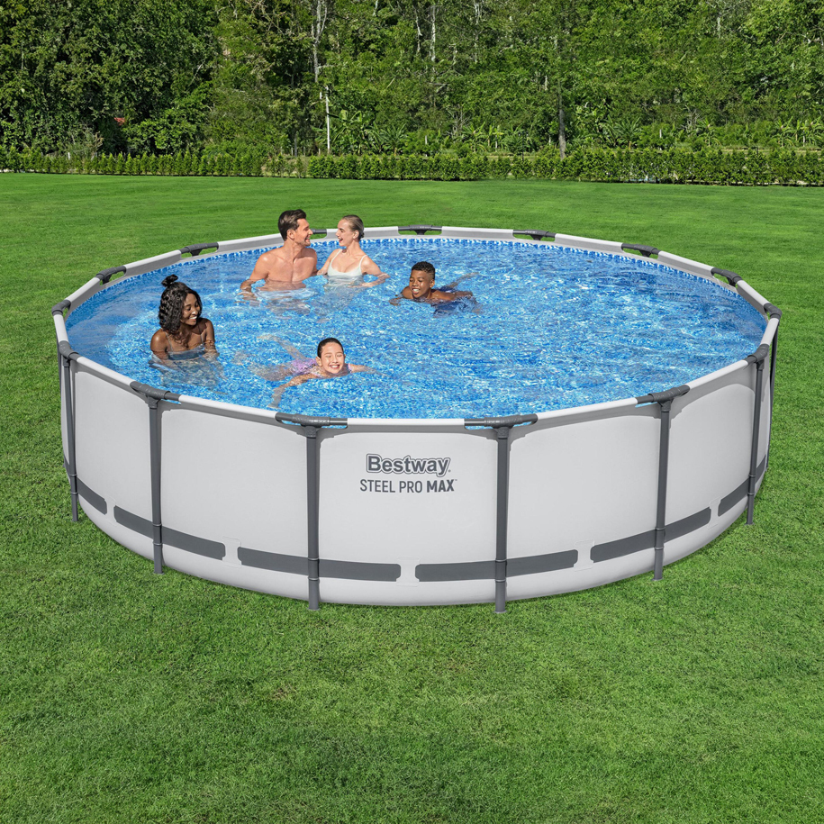 БАСЕЙН Ф457X107 СМ BESTWAY 56488 — сглобяем кръгъл басейн с рамка, комплект