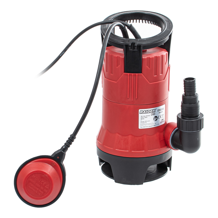Дебит 7500 l/h при напор до 5 m