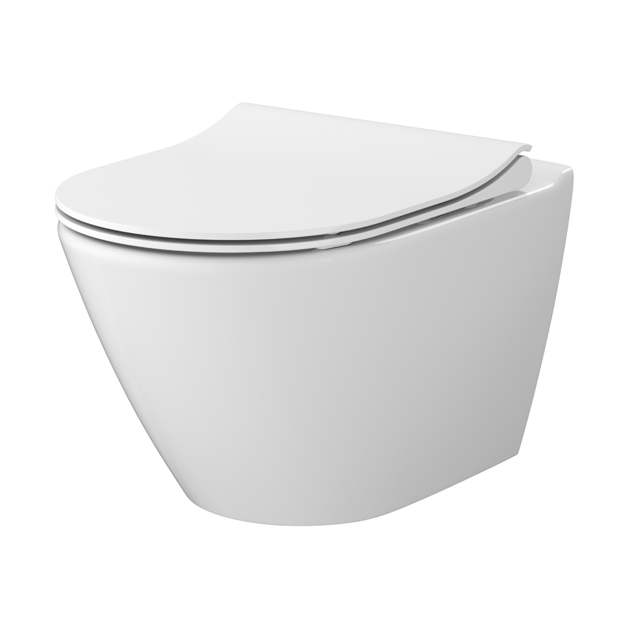 Висяща тоалетна чиния CERSANIT ECO OVAL, комплект със седалка Duroplast
