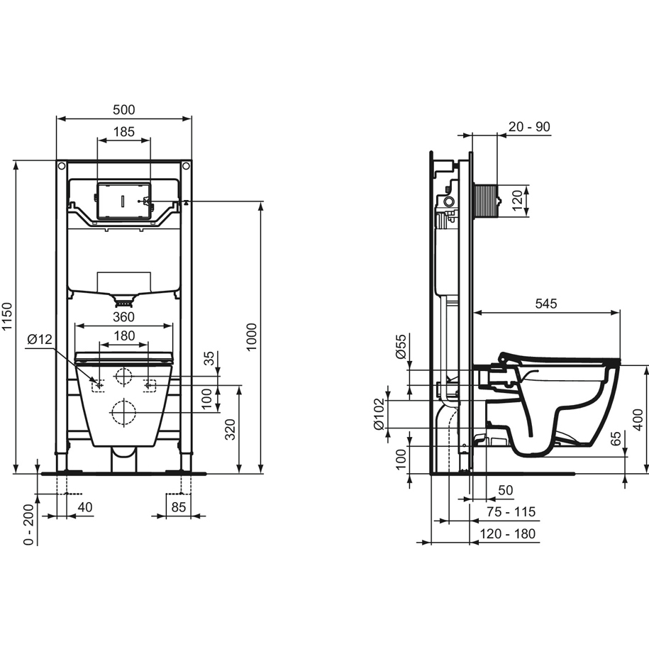 RimLS+ rimless flushing for easier cleaning