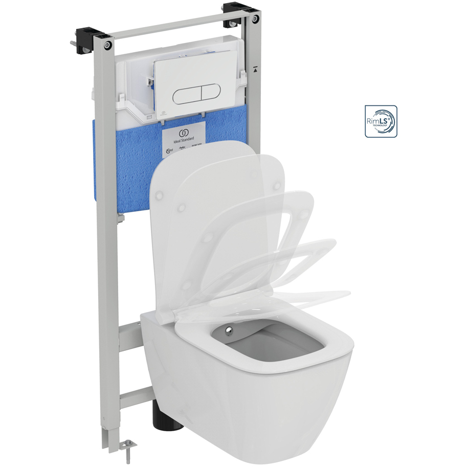 Ideal Standard i.life B In-Wall WC Set with Bidet Function (ProSys 120P frame, Oleas P1 plate)