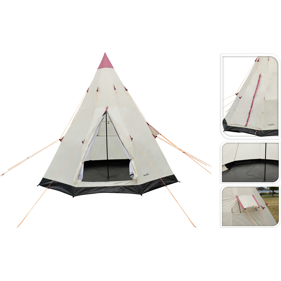 REDCLIFFS OUTDOOR X92000470 Tipi Tent, 250x250x240 cm, 3-Person, Beige