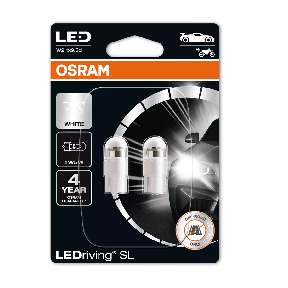 LED авто крушки W5W OSRAM LEDriving SL 2825DWP 12V 6000K 1W, 2 броя