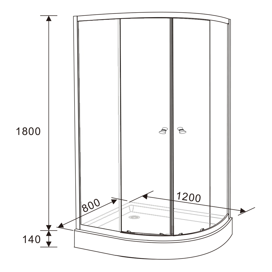 ABS tray, 14 cm high, with click-clack waste