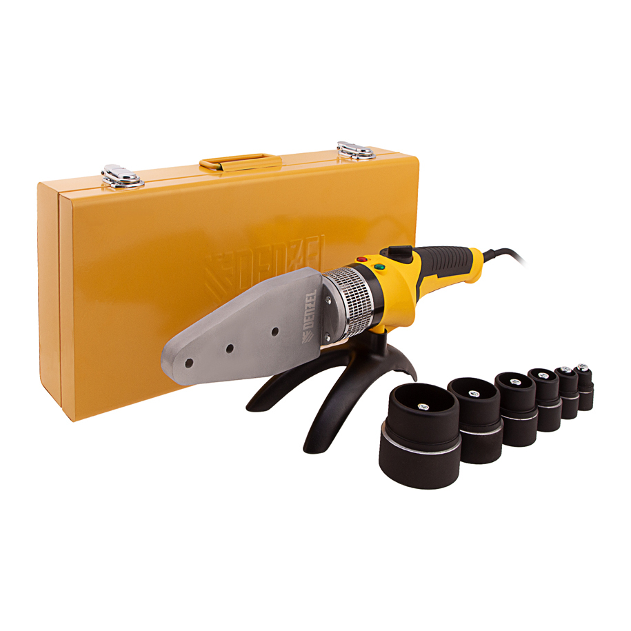 DENZEL DWP-2000 Plastic Pipe Welder, 2000 W, with Nozzle Set and Carry Case