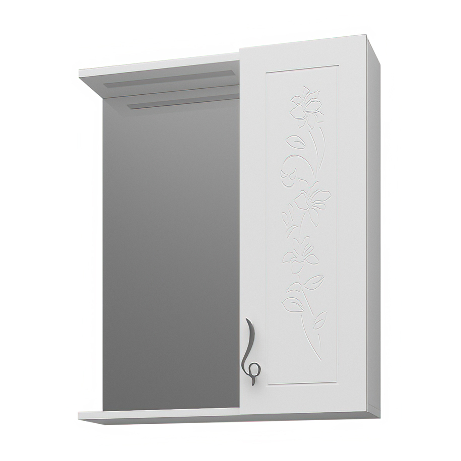 GERA CVETI 50 Bathroom Mirror Cabinet, White, with Lighting