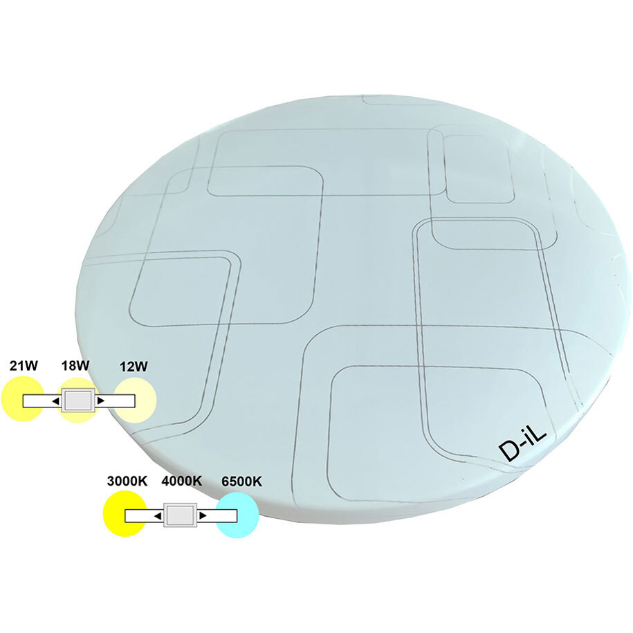 LED плафон D-IL GABIO 12W/18W/21W с ключ, Ø38 см, 1680 lm