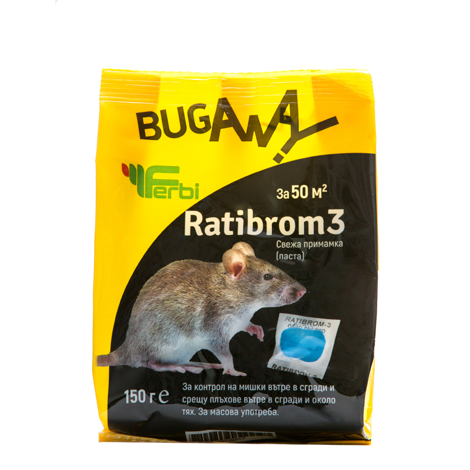 BUGAWAY RATIBROM 3 — Rat and Mouse Bait, Soft Paste 150 g