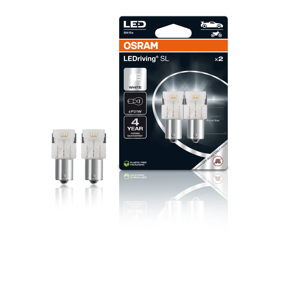 OSRAM LEDriving SL P21W LED Car Bulbs 1.4 W 6000K, 7506DWP, 2-pack