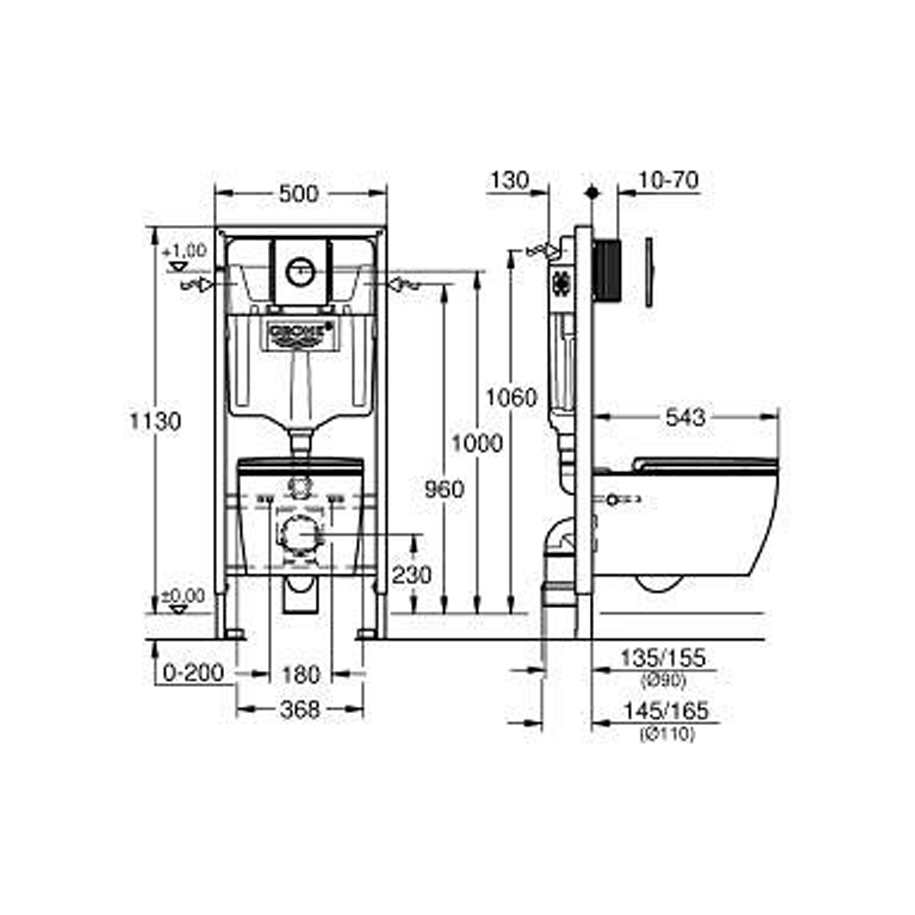 GROHE Whisper technology contains flushing noise