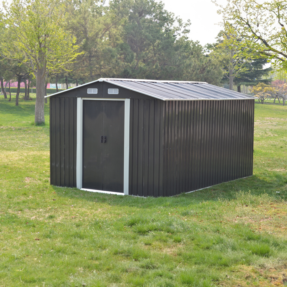 Къща за инструменти с плъзгащи се врати GARDEN KINGS 141274, поцинкована ламарина, 343x398x202 см