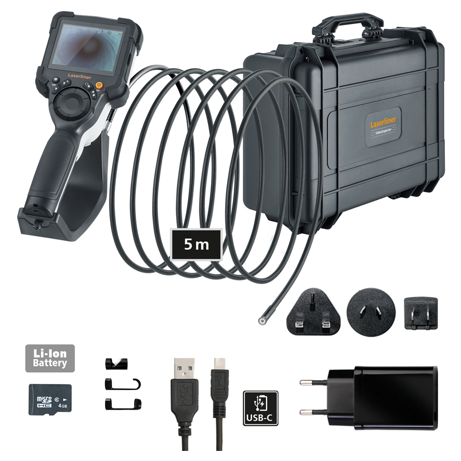 Laserliner VideoInspector XXL Inspection Camera, 7.9 mm Head / 5 m Probe (082.238A)