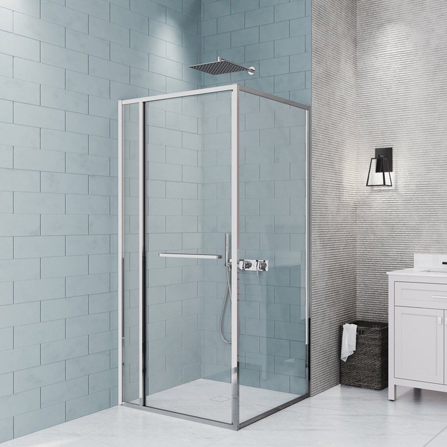 Душ кабина 90х90 Inter Ceramic Graziana, прозрачно стъкло 6 мм, хром