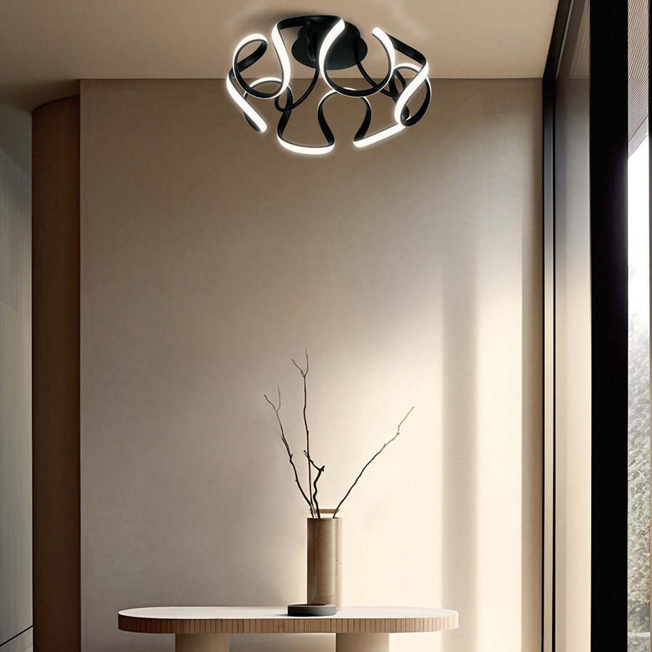 LED плафон VIVALUX MEANDRA-C 54W, 3000-6000K, 3254 lm, Ø48 cm, черен