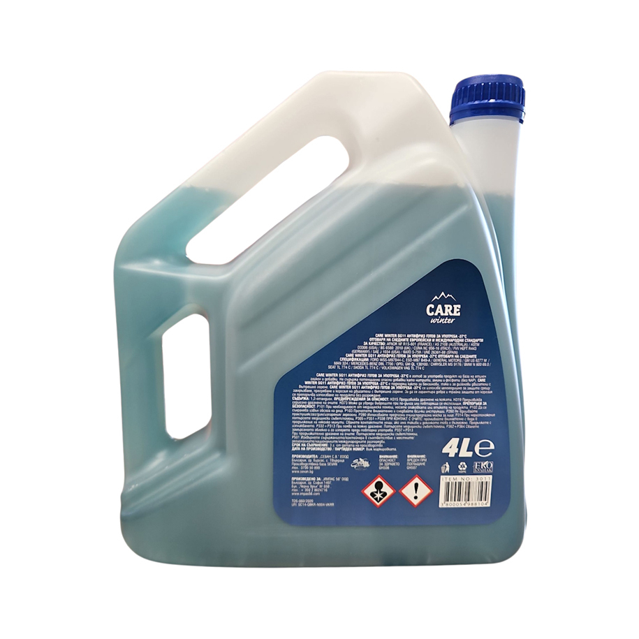 CARE G11 Antifreeze -37°C, 4 L, Ready to Use, Blue