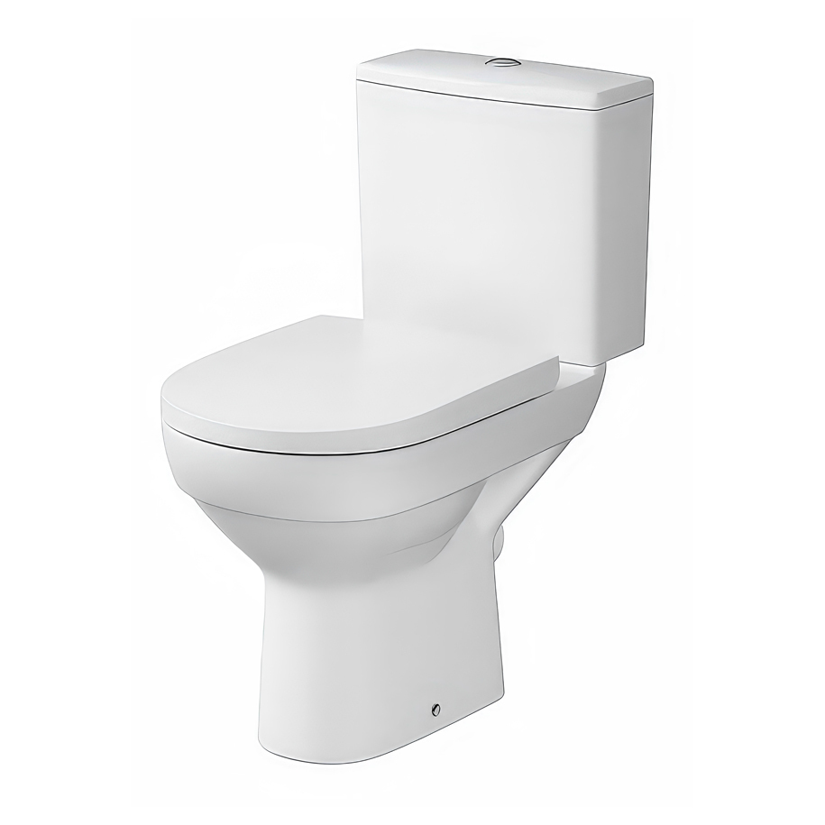 CERSANIT City New CleanOn K35-036 Close-Coupled Toilet, White, Duroplast Soft-Close Seat