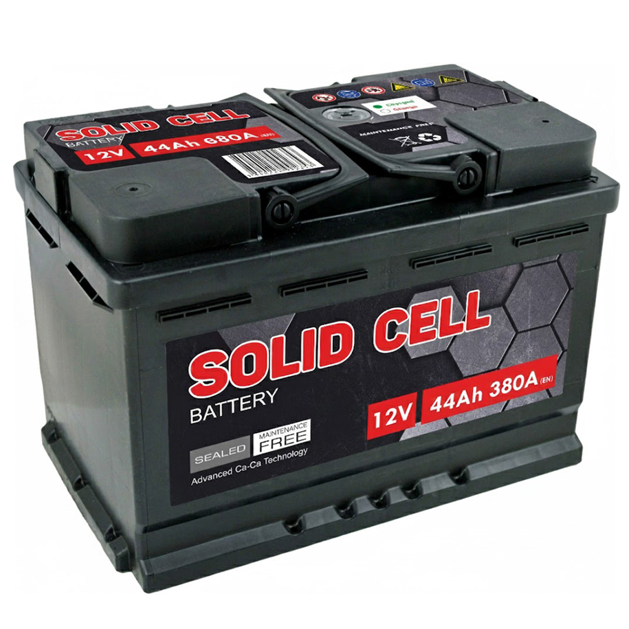 SOLID CELL 44AH Car Battery, 12 V, 380 A Cranking Current