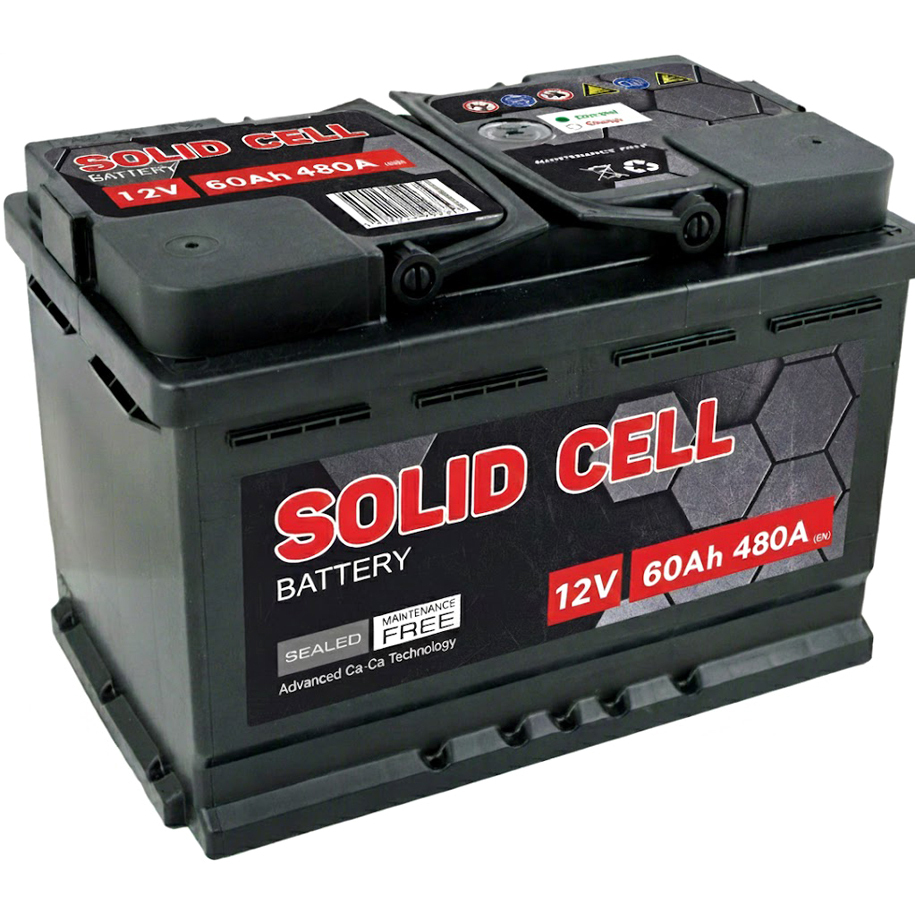 SOLID CELL 60Ah 12V Car Battery, 480A Cold Cranking