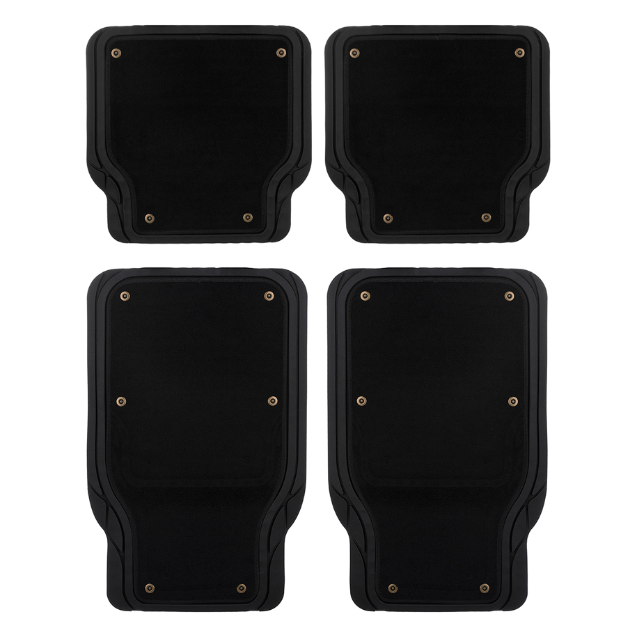 Rubber tray traps water, snow and mud