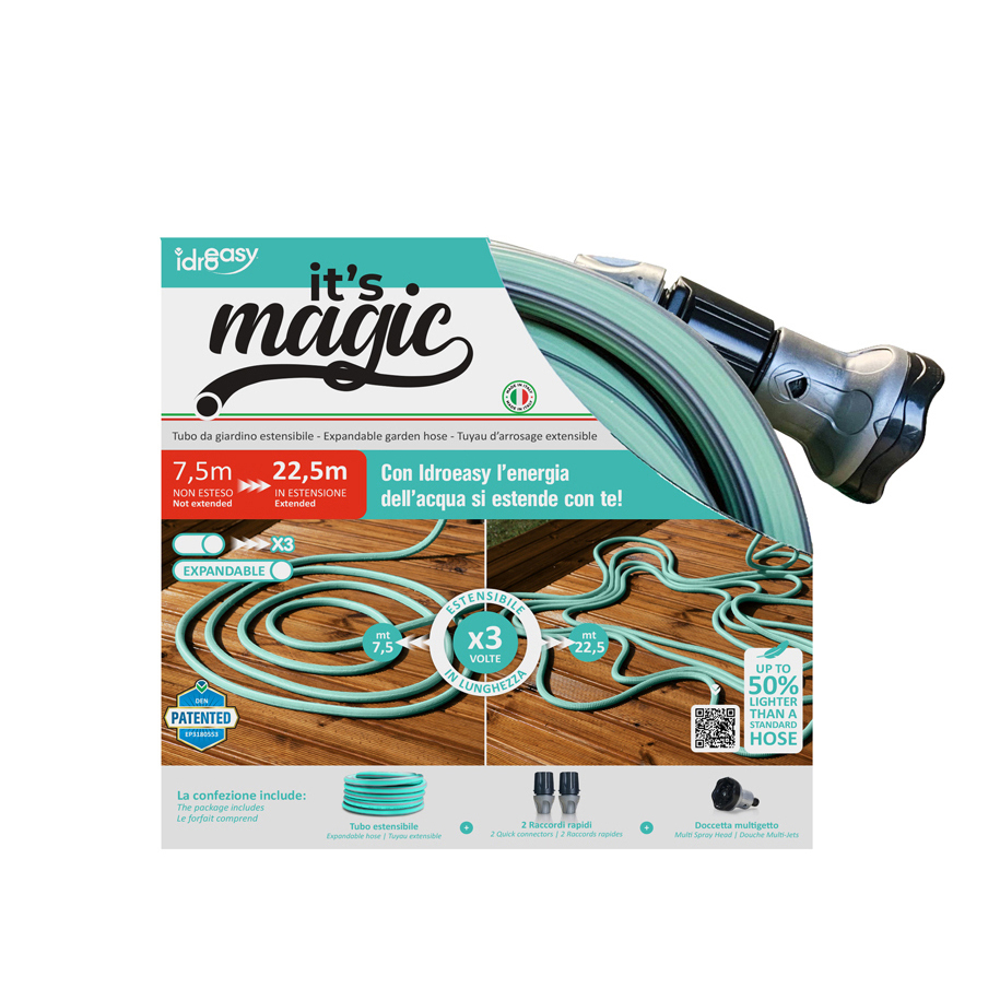 Маркуч градински разтегателен IDROEASY 2730, 1/2", до 22.5 м