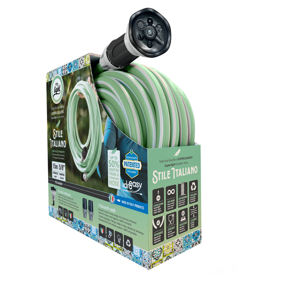 Градински маркуч IDROEASY 2849H 15 м, 5/8" — свръхлек Armadillo Piuma
