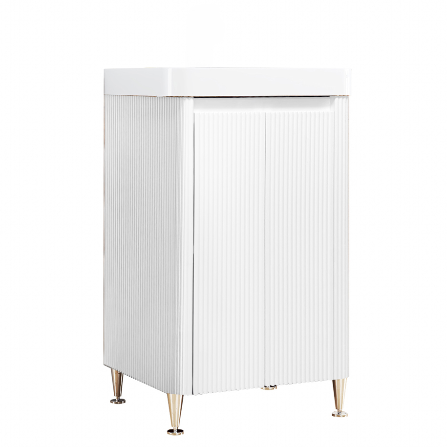INTER CERAMIC Bathroom Vanity Unit with Washbasin, PVC, White, 49 cm Wide