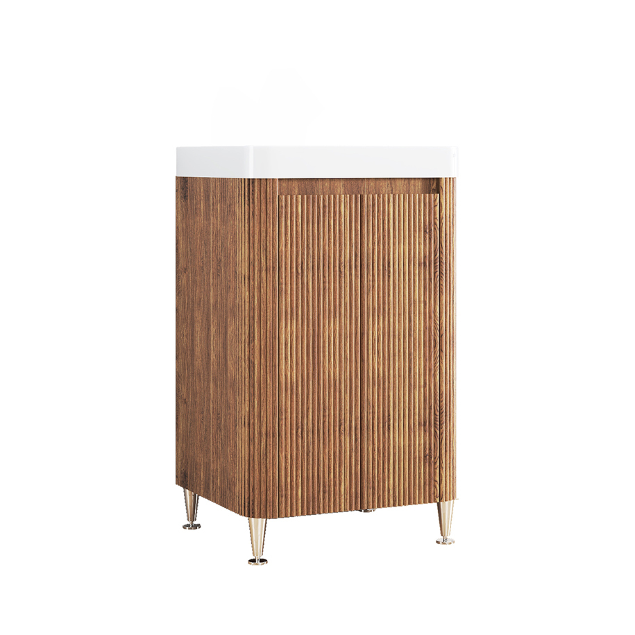 INTER CERAMIC Bathroom Vanity Unit with Basin, Wood Décor, 49 cm