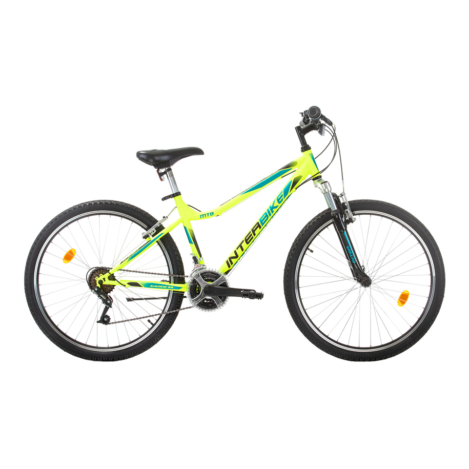 INTERBIKE EVEREST 26" NEON GREEN Mountain Bike, 18 Speeds, Steel Frame