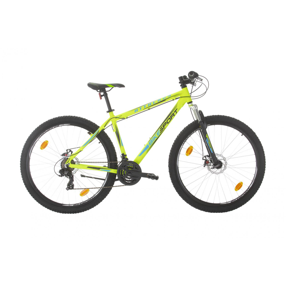 Планински велосипед BIKESPORT ATTACK 29" M Neon Green, 21 скорости, алуминиева рамка