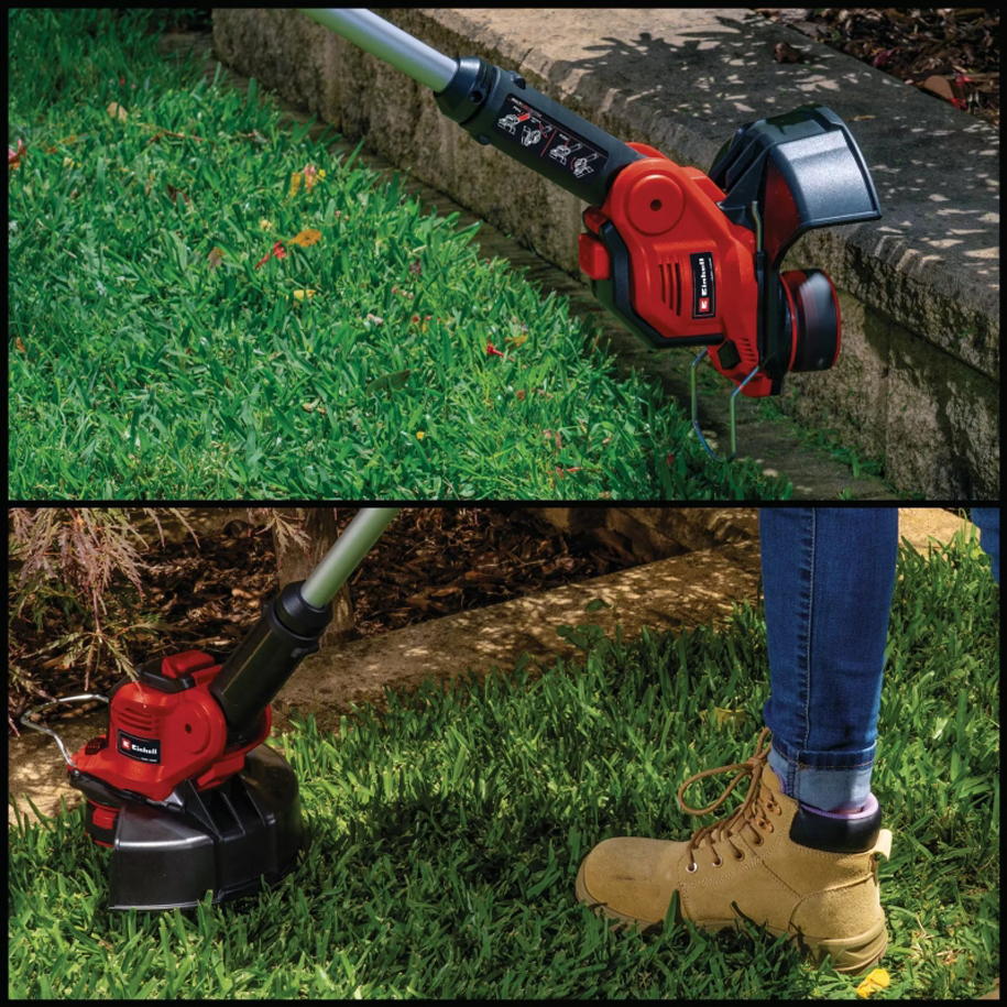 180° rotating head for edging and vertical cuts