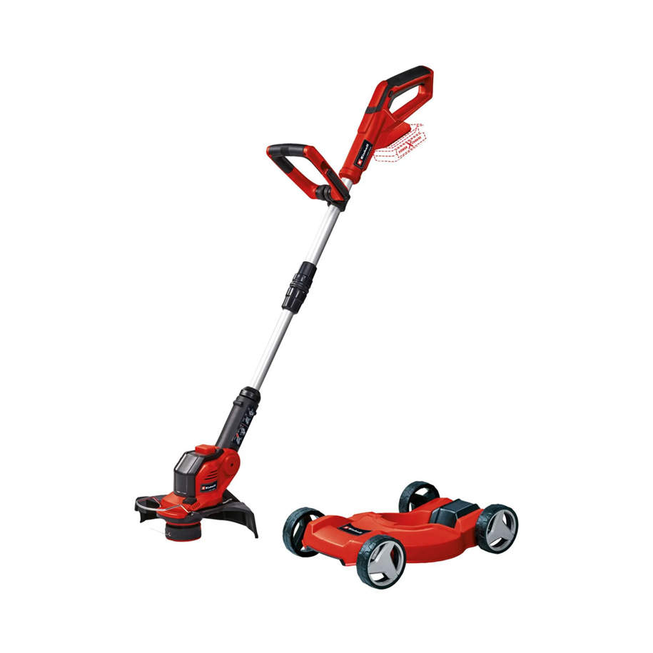EINHELL GE-CT 18/28 Li TC-Solo Cordless Lawn Trimmer with Trimmer Cart, 18 V, 28 cm Cutting Width, Bare Tool