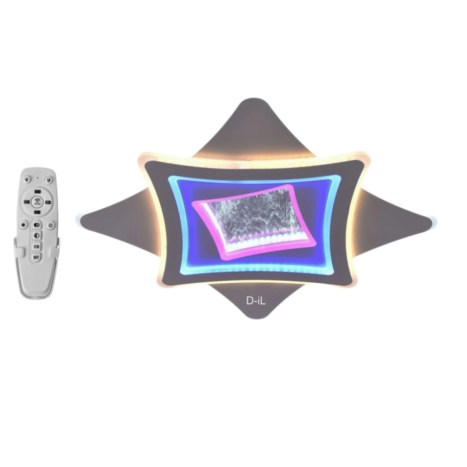 LED плафон D-IL POISON 3 80 W 8500 lm 52x52 cm с дистанционно управление