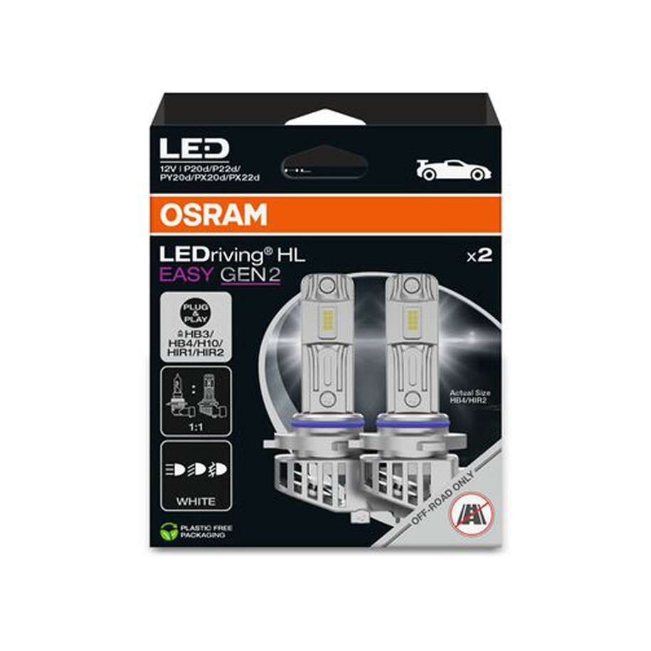 LED АВТО КРУШКИ OSRAM LEDriving HL EASY GEN 2 HB3/HIR1/H10/HB4/HIR2, 12 V, 26 W, 2 броя