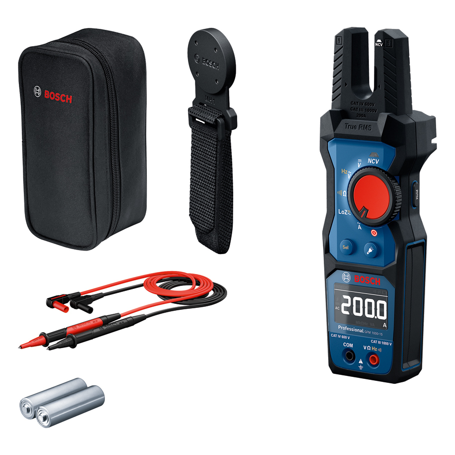 BOSCH Professional GFM 1000-15 Fork Meter, 200 A AC, 1000 V AC/DC, IP54